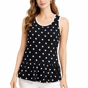 Kate Spade Black and White Polka Dot Tank Top - Size Small